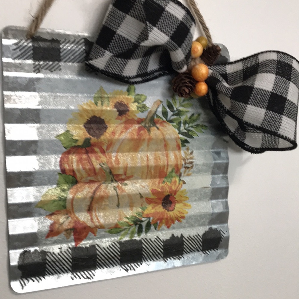 Handcrafted Fall Colors Decoupage Wall Hanger